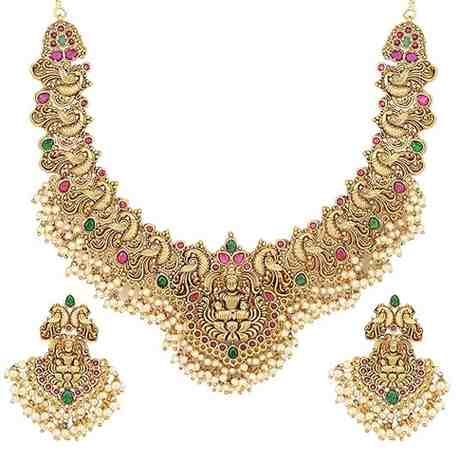 Shining Diva Fashion Latest Stylish Fancy Pearl Choker Traditional Jewellery Set for Women